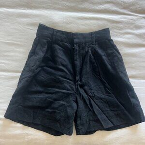 Abercrombie High Rise Tailored Linen Shorts